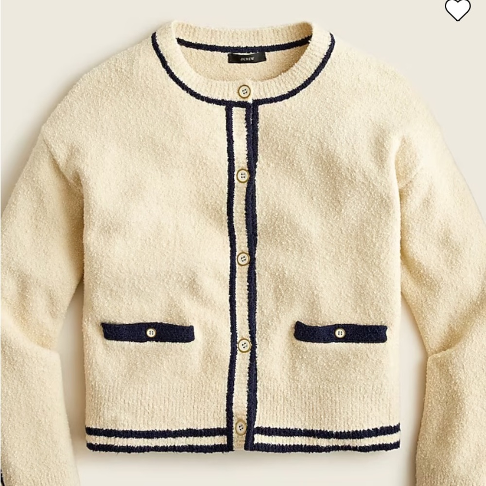 J.CREW Cotton bouclé cardigan sweater